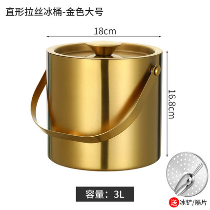Ice bucket portable beer bucket stainless steel ice bucket bar beer champagne insulation ice bucket stainless steel bucket