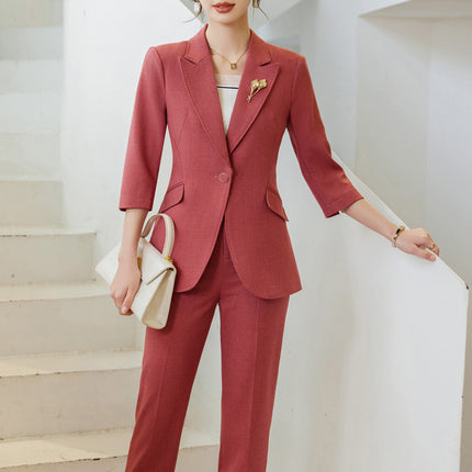 High-end business wear suit suit temperament manager interview business formal wear coat goddess fan professional half sleeve suit