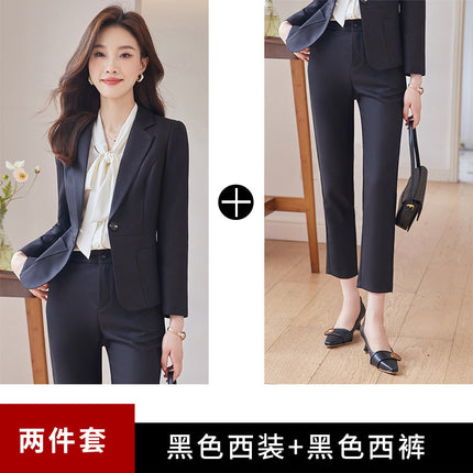 Green Suit Jacket Women Spring and Autumn New High-end Civil Servant Interview Professional Temperament Suit suit Work Clothes