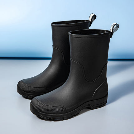 Cross-Border Export Thick-Soled Rain Boots for Women, Waterproof Shoes, Kitchen Non-Slip Wear-Resistant Rain Boots, Outdoor Couple Rubber Shoes, Work Shoes