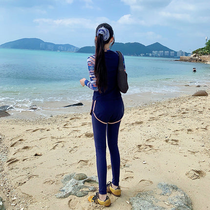 Women's Swimsuit for Hot Springs, Conservative Sun Protection, Long-Sleeved and Long-Pants Swimming Suit, Wetsuit 2025 New Jellyfish
