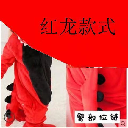 2025 New Cartoon One-Piece Animal Pajamas for Children, Thickeneded Flannel New Performance Clothes, Exclusively for Cross-Border Supply