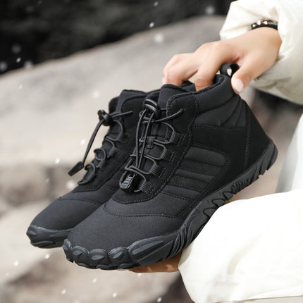 Five-Finger Cotton Shoes, Cold-Proof and Fleece-Lined Snow Boots, Outdoor Cycling Snow Boots, Winter Cotton Shoes, Waterproof Cotton Shoes, Mountaineering Cotton Shoes
