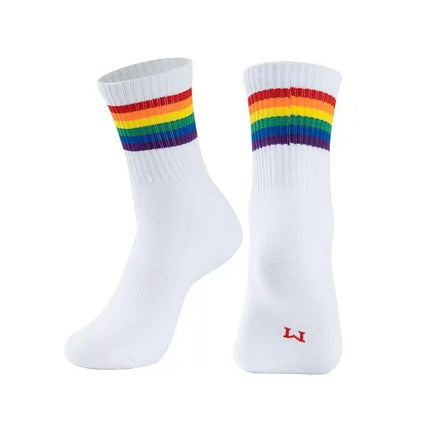 Badminton Socks, Basketball Socks, Striped Thickened Towel Bottom Mid-Calf Socks, Sports Socks, Training Outdoor Running Socks, Tennis Socks