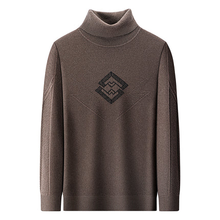 Winter Men's Hengyuanxiang Knitwear 2025 Pure Wool Thick Knitted Knitwear High Collar Men's Warm Top Men's Knitwear
