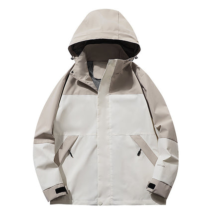 Men's and Women's Couple's Outdoor Jacket Spring and Autumn New Men's Jacket Removable Cap Windproof Jacket for Youth