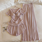 33027 # (with fixed chest pad) short sleeves + shorts + trousers luo lan ning zi / M