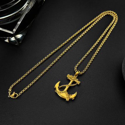 OPK Jewelry Cross-border Supply AliExpress Personalized Internet Celebrity Anchor Pendant Street Hip-hop Titanium Steel Men's Necklace