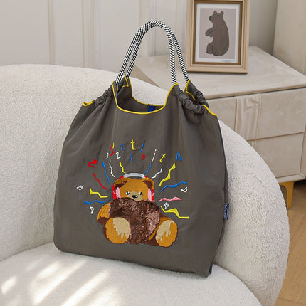 New Canvas Bag Embroidered Shopping Bag Tote Bag Large Capacity Bag Women's Handbag Crossbody Bag