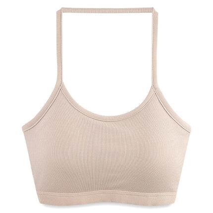 Corset Halter Neck Tube Top Bra Vest Anti-Exposure Wireless Girl's Beautiful Back Underwear Wrap Top Hot Girl