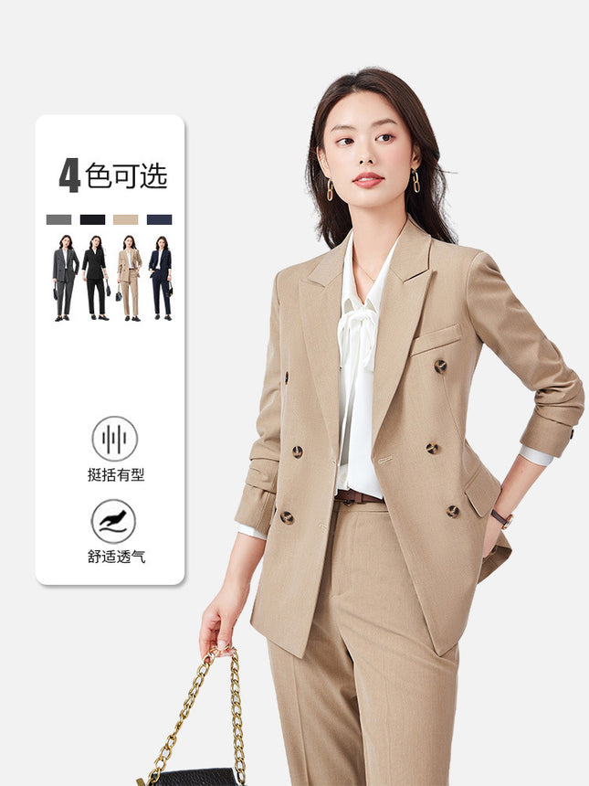 High-end Suit suit Women's Spring and Autumn Senior Sense Interview Dress Professional Temperament Goddess Fan Hotel Manager Work Clothes