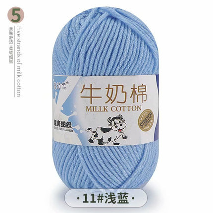 5-Strand Milk Cotton Self-Woven Scarf Medium Thick Thread Ball Blanket Crochet DIY Material Package Wool Ball Hand Knitted Bag Thread