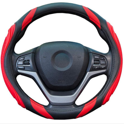 Cross-border stitching car steering wheel cover four seasons universal nail yarn film leather handle cover concave-convex massage car handle cover