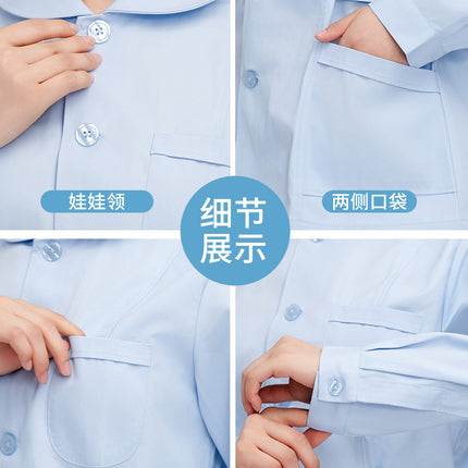 Women's Nurse Uniform Set, Spring and Autumn Long-Sleeved Hospital Beauty Salon Clinic Dental Nurse Uniform, Two-Piece Workwear