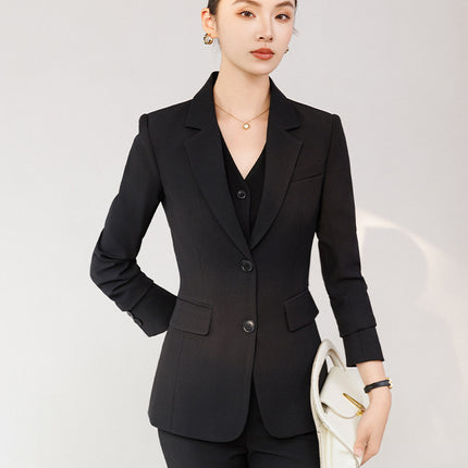 Cross-Border Red Hostess Suit Set for Women, Formal Attire for Broadcast Art Exams, Speech Competitions, Interviews, and News Anchor On-Camera Appearance