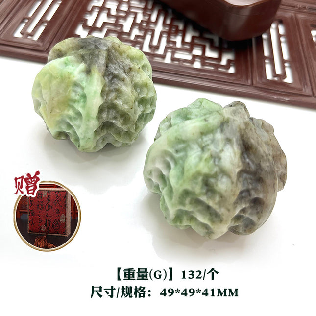 Nanyang Jade Dushan Jade Walnut Wen Play Fitness Ball Hand Handpiece Men's Hand-carved Pair of Natural Mono Jade