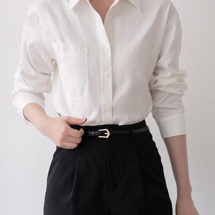 Dopamine Color Wear Soft Velvet Shirt for Women 25 Autumn and Winter Atmosphere Work Clothing Inner Layering Brushed Shirt for Women