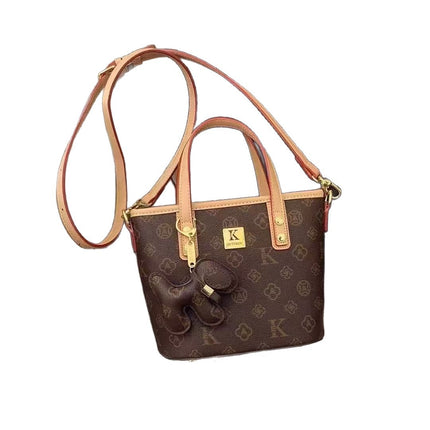 PVC Textured Bucket Tote Bag 5 Colors Retro Print / Sac Seau Tote PVC Texturé 5 Couleurs Rétro Imprimé