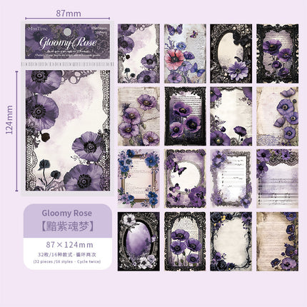 Light-Picking Retro Handbook Material Paper Flower Shadow Broken Seal Series Creative Flower Background Base Material Decorative Paper