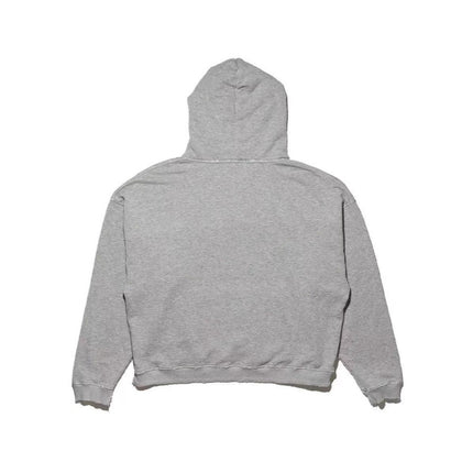 In-Stock Melancholic Rich Kid Style 25Ss Floral Gray Distressed Slogan Cardigan Collar Pin Sweatshirt Hoodie