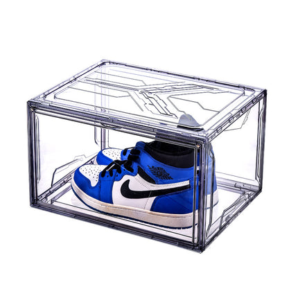 Folding Transparent Visible Side Door Extra-large Shoe Box Stacked Magnetic Absorbing High Permeability Shoe Rack Sports Shoe Display Shoe Wall