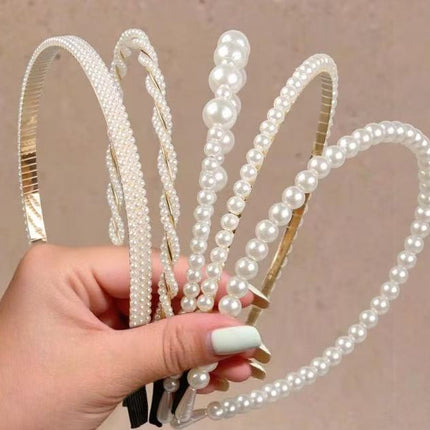 European and American Imitation Pearl Hair Band French Retro Hair Stamp Summer High-end Headband Women's New Super Fairy Hair Accessories