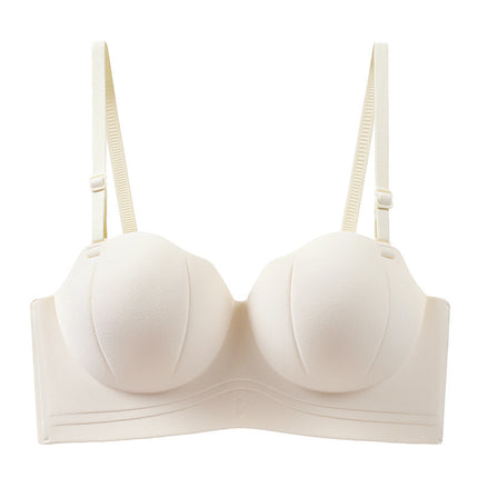 [Small Breasts and Flat Chest Gathering] Strapless Thickened Two-Piece Breathable Skin Friendly High Elastic Gathering Half Cup Bra