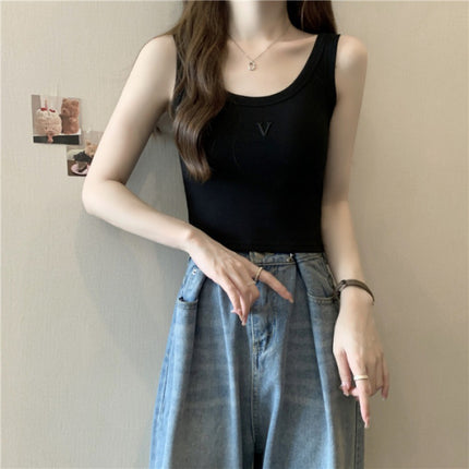 Small Camisole Women's Inner Padded Chest Pad Design-Sense Outer Wear Slim-Fit Slimming Sleeveless Short Base Top Trendy