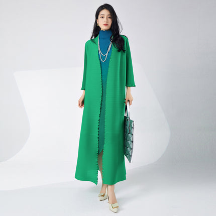 Miyake Fashion Women's High-End Unique Dress Set, Fashionable Gradient Dress, Elegant Two-Piece Set