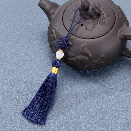 Tassel Spike Chinese Knot Mini Pendant Nylon Jade Line Vertical Ice Silk Constant DIY Sachet Folding Fan Hanging