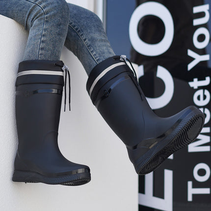 One Piece Free Shipping Cross-Border Water Shoes Waterproof Non-Slip Rain Boots for Women Mid-Calf Wear-Resistant Outdoor Fashion Overshoes Rain Boots for Women