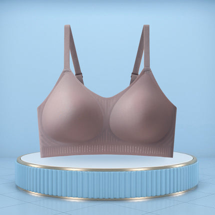 Summer Thin Large-Breasted Special Wire-Free Latex Bra Top-Up Jelly Anti-Sagging Vest-Style Seamless Intimates for Women