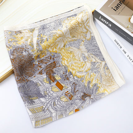 Spring and Summer 70cm Small Square Scarf Women's Autumn and Winter New Foreign Style Fashion All-match Shake Tone Same Scarf Scarf