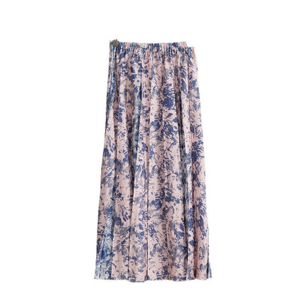Organ Pleated Skirt Skirt Women's Long Export 2024 New A-Line Floral Skirt Nanyou Classy Women's Clothing Wholesale