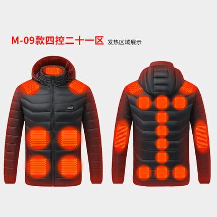Cross-border heating clothing smart USB charging heating constant temperature warm coat manufacturers in stock heating cotton-padded jacket