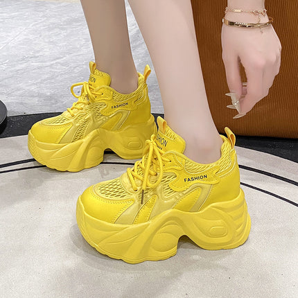 10cm Thick-Soled Height-Increasing Dad Shoes for Women, Mesh 2025 Summer Breathable New Versatile Casual Sports Shoes