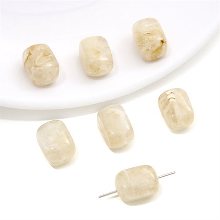 Acrylic Imitation Amber Stone Irregular Round Beads Loose Beads DIY Handmade Beaded Necklace Bracelet Material Accessories Wholesale
