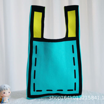 Knitted Bag Souvenir Gift Bag Kindergarten Kidsren Baby Full Moon Birthday Gift Cartoon Gift Bag Gift