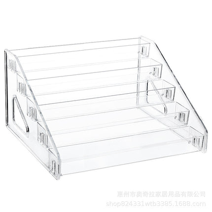 Acrylic Display Stand Transparent Desktop Millet Storage Box Ladder Shelf Peripheral Badge Desktop Storage Rack