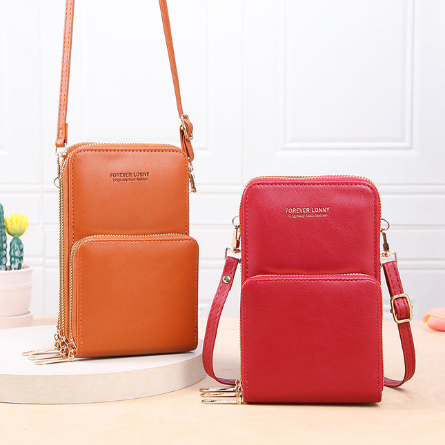 LONNY new transparent touch screen mobile phone bag organ multi-card position trendy simple crossbody small bag multi-functional mobile phone