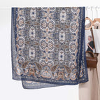 Variety cashew long scarf navy blue / 175cm or more