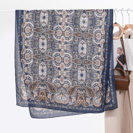 Spot European and American Fashion Women's Large Size Cotton and Linen Scarves Korean Fashion Spring and Summer Scarves Sun Protection Beach Towels Dropshipping