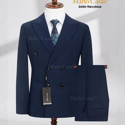 Man Suit Cross-Border Foreign Trade Men's Solid Color Wedding Casual Host Suit 2-Piece Set 2Pcs