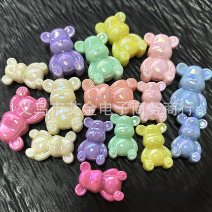Acrylic Macaron Color Bear Colorful AB Violent Bear Kidsren's DIY Mobile Phone Chain Headwear Car Hanging Accessories Beads