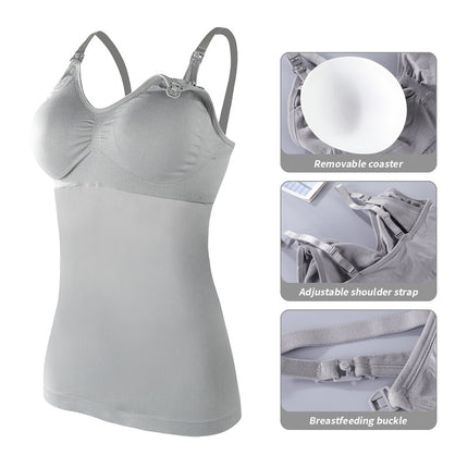 Cross-border Lactation plus size Camisole Female Postpartum Feeding Non-wearing Bra Pad Vest for Pregnancy and Postpartum