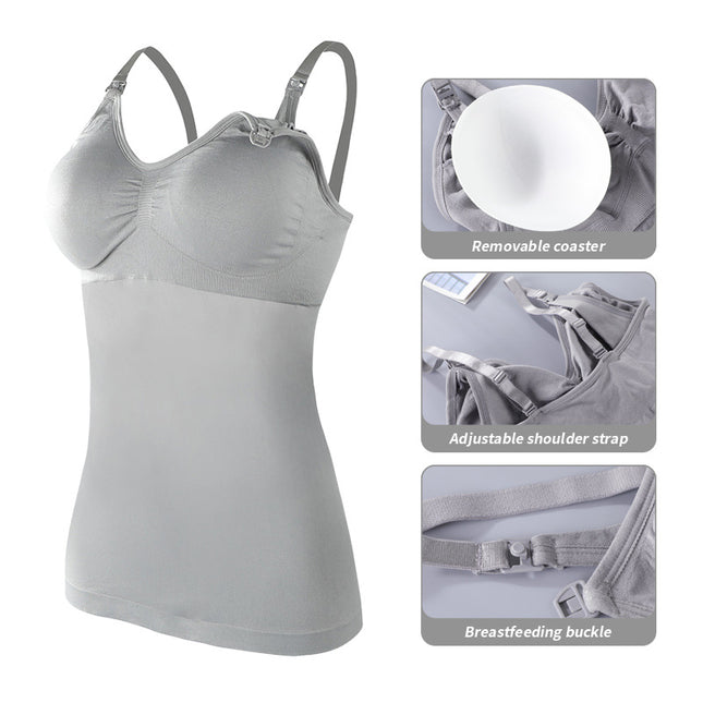 Cross-border Lactation plus size Camisole Female Postpartum Feeding Non-wearing Bra Pad Vest for Pregnancy and Postpartum