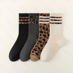 4 pairs [black + milk white + khaki + dark gray] / Free size