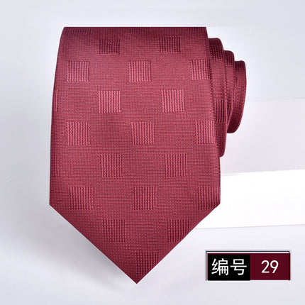 Tie men's formal wear business wine red bridegroom wedding jacquard hand fight 8cm administrative professional New in stock