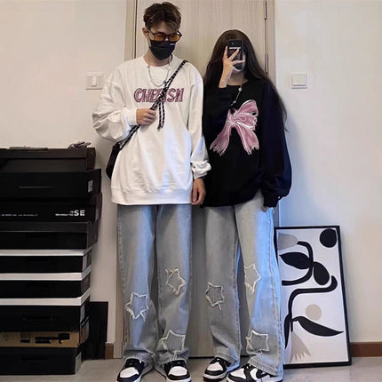 Autumn and Winter Oversize Velvet Round Neck Sweatshirts for Men and Women, Special Couple Wear, Trendy Brand Class Uniforms, Warm Bottoming Shirts