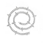 Silver diamond black panther necklace / 18inch（45cm）